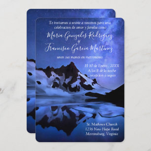 Invitation Invitacion de Boda Noche Estrellada en la Montaña