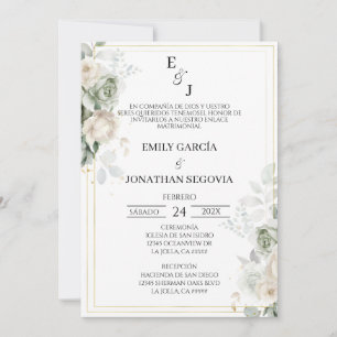 Invitation invitación de boda sauge vert