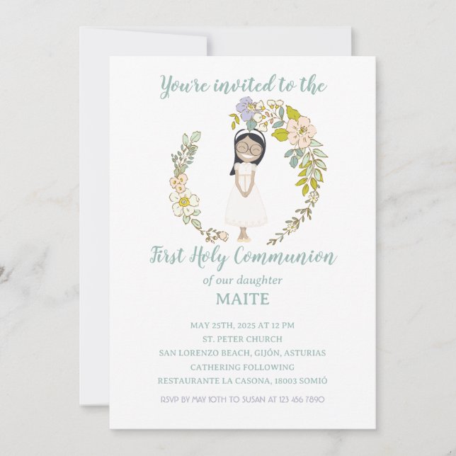 Invitation Invitación de Comunión MAITE (Devant)