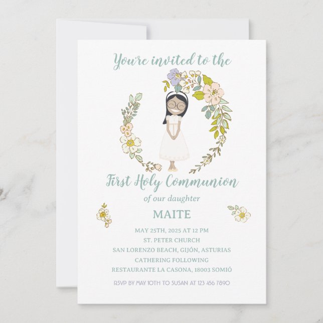 Invitation Invitación de Comunión MAITE (Devant)