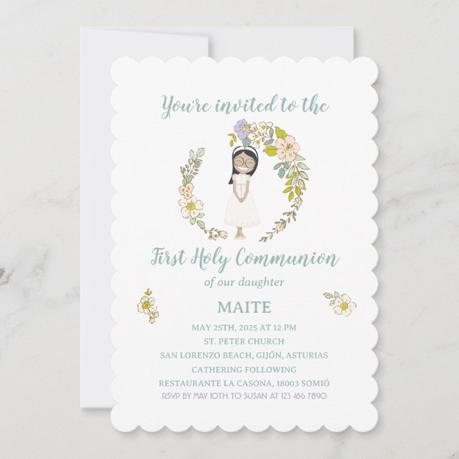 Invitation Invitación de Comunión MAITE (Devant)