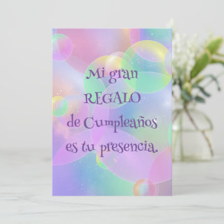 Invitation Invitación de Cumpleaños - Burbujas