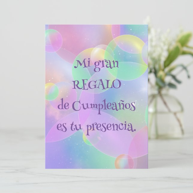 Invitation Invitación de Cumpleaños - Burbujas (Debout devant)