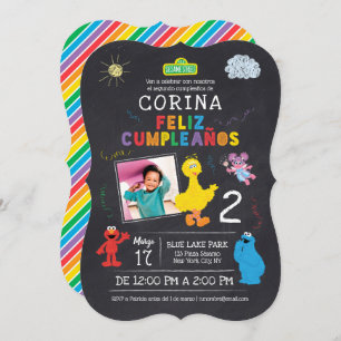 Invitation Invitación de Cumpleaños de Plaza Sésamo