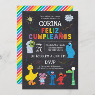 Invitation Invitación de Cumpleaños de Plaza Sésamo