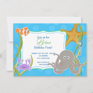 Invitation Invitación de Cumpleaños - EL mars de Bajo de
