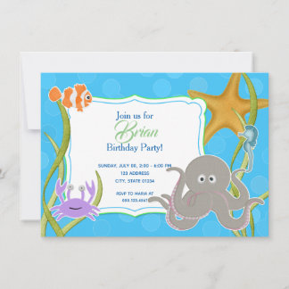 Invitation Invitación de Cumpleaños - EL mars de Bajo de