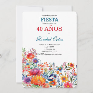 Invitation Invitación de Fiesta 40 Años Mujer