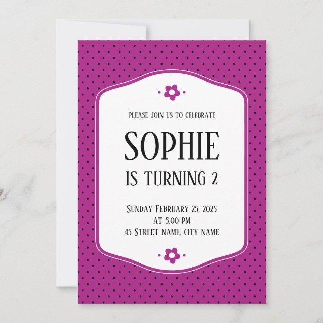 Invitation Invitación de fiesta de cumpleaños o baby shower (Devant)