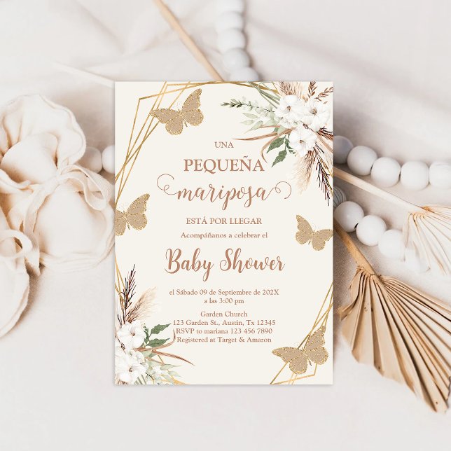 Invitation Invitación de Mariposa Baby shower en español (Créateur téléchargé)