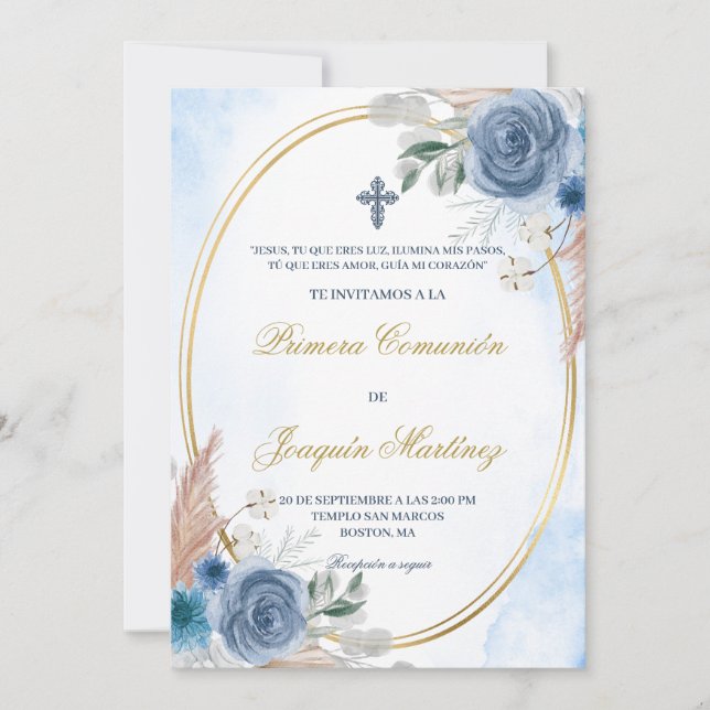 Invitation Invitación de primera comunión para niño (Devant)
