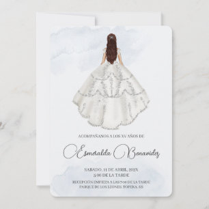 Invitation Invitación de quinceañera con vestido blanco