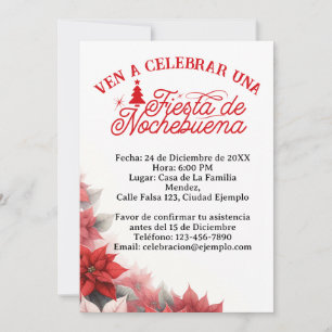Invitation Invitación en Español Fiesta de Nochebuena espagno