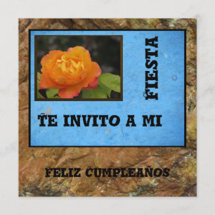 Invitation Invitación - Feliz Cumpleaños - Orange Rose