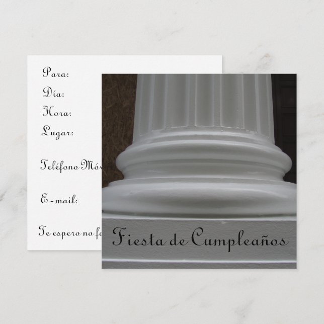 Invitation Invitación - Fiesta de Cumpleaños (Devant / Derrière)