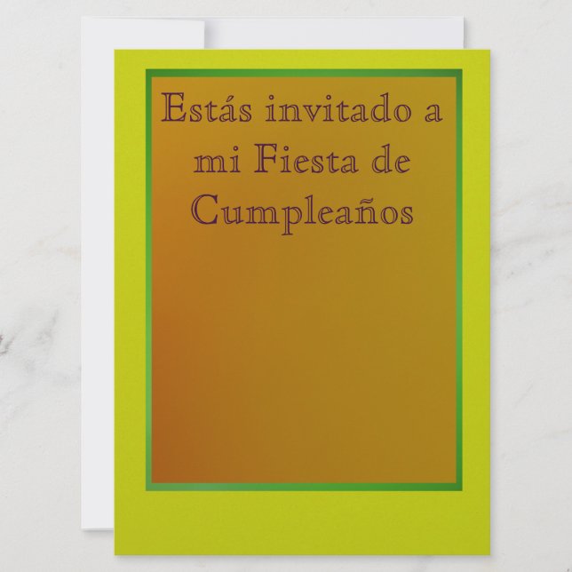 Invitation Invitación - Fiesta de Cumpleaños (Devant)