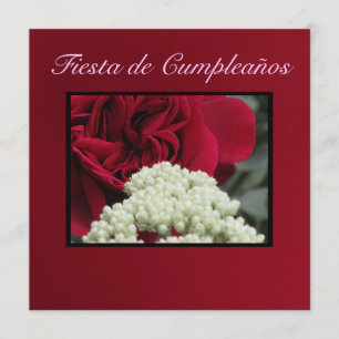 Invitation Invitación - Fiesta de Cumpleaños - Rosa roja