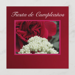 Invitation Invitación - Fiesta de Cumpleaños - Rosa roja
