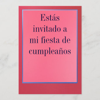 Invitation Invitación - Fiesta de Cumpleaños - Rosada y Roja