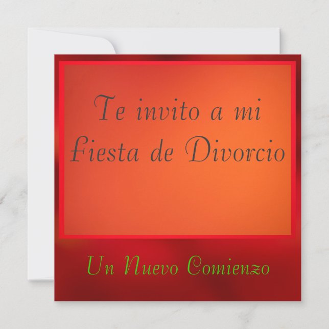Invitation Invitación - Fiesta de Divorcio (Devant)