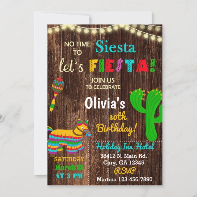 Invitation Invitación Fiesta Geburtstagseinladung, keine Zeit (Devant)