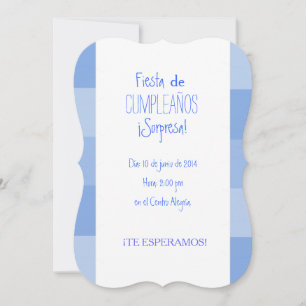 Invitation Invitación - Fiesta Sorpresa de cumpleaños - Azul