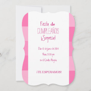 Invitation Invitación - Fiesta Sorpresa de cumpleaños - Rosa