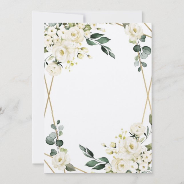 Invitation Invitacion Flores Blancas para boda (Devant)