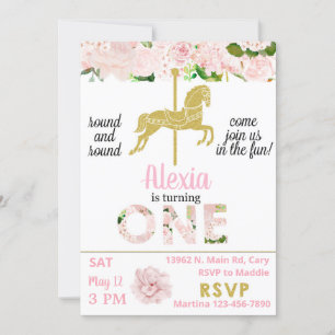 Invitation Invitación Gold carousel