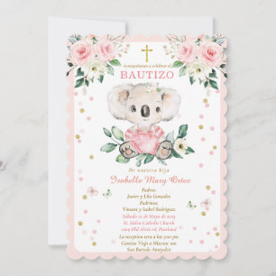 Invitation Invitación Koala para el bautizo de nuestra hija
