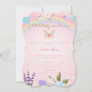 Invitation Invitación Mariposas, Arcoiris y Flores