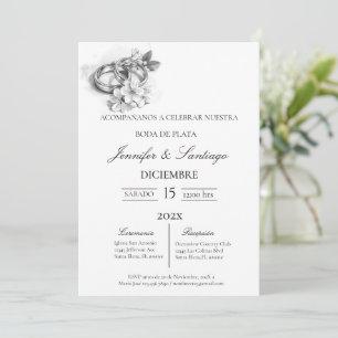 Invitation Invitación minimalista con anillo para boda