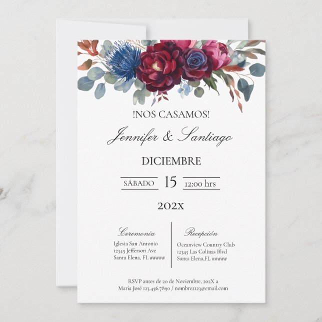 Invitation Invitación minimalista con flacon Jewel para boda (Devant)