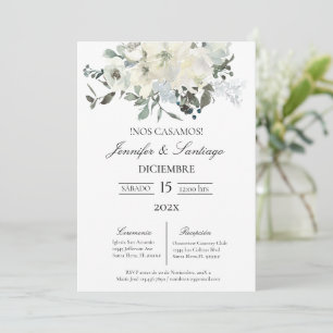 Invitation Invitación minimalista con flor blanca para boda