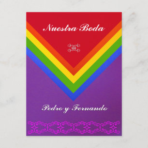 Invitation Invitación - Nuestra Boda - Bandera del arcoiris