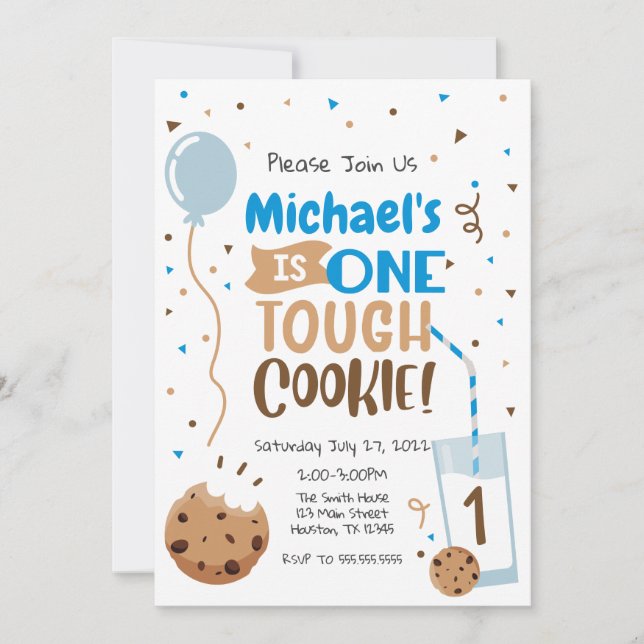 Invitation Invitación One Tough Cookie Premier anniversaire (Devant)