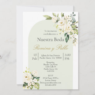 Invitation Invitación para boda con flor blanca