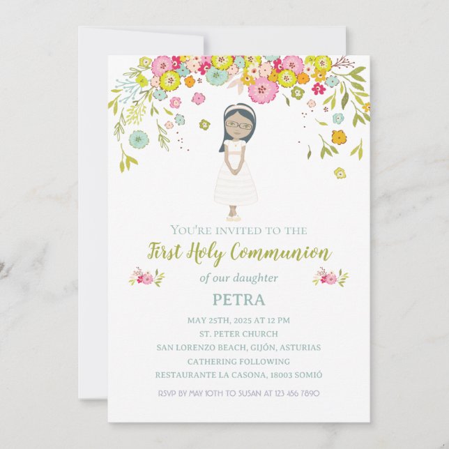 Invitation Invitación PETRA Primera Comunión (Devant)