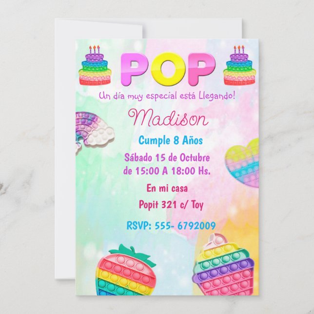 Invitation Invitación Pop It Niña (Devant)