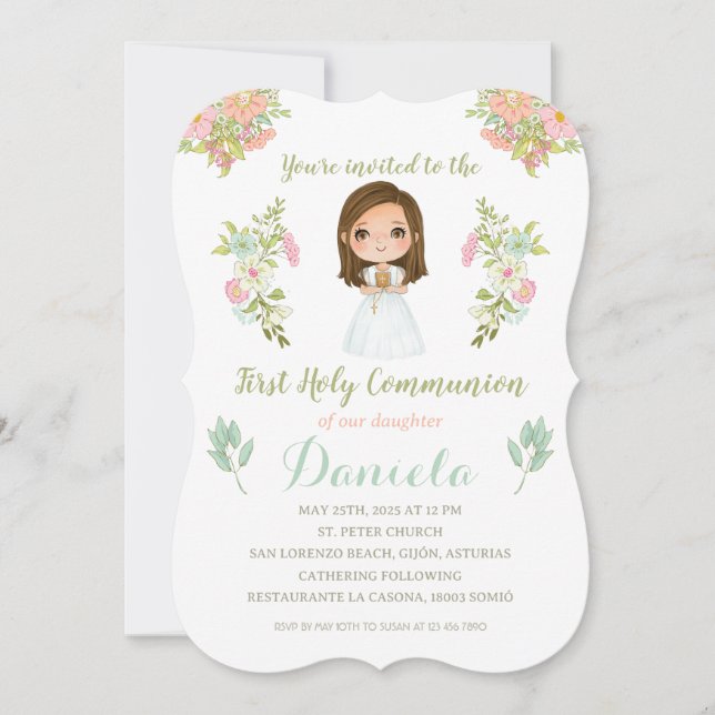 Invitation Invitación Primera Comunión DANIELA (Devant)