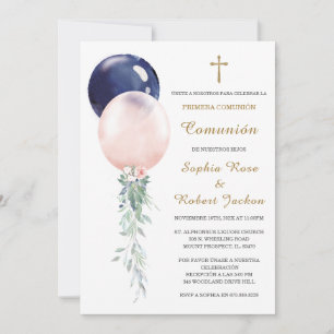 Invitation Invitación Primera Comunión Gemelos