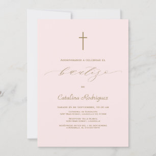 Invitation Invitacion Simple Élégante De Bautizo Girl Baptism
