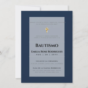 Invitation Invitaciones de Bautismo Español Católico Moderno