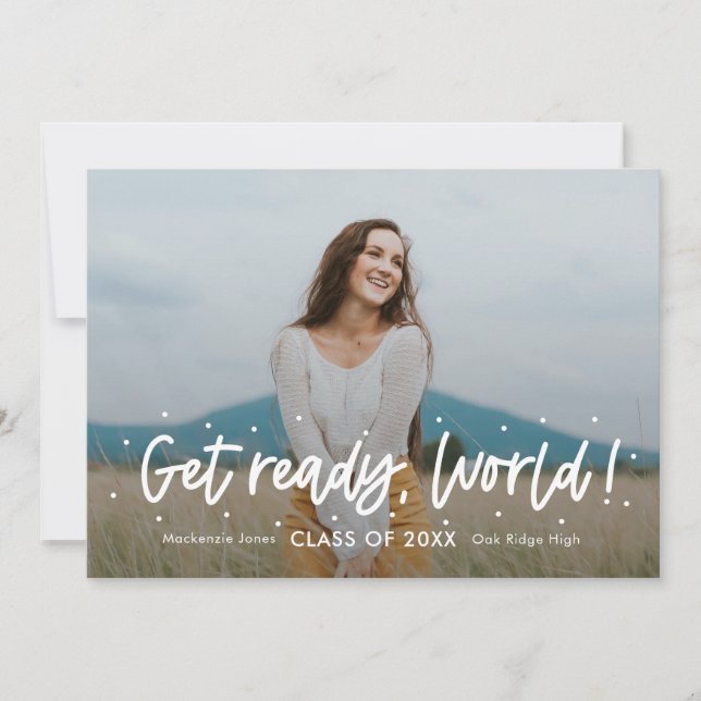 Invitation Invitat de graduation de couleur modifiable d'Outl (Devant)