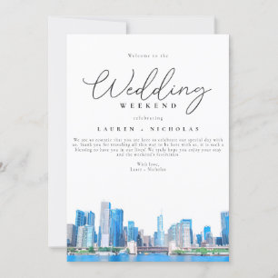 Invitation Invitati d'accueil du week-end Mariage de Chicago