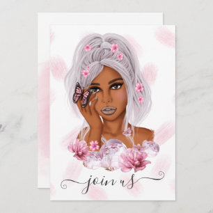 Invitation Invitati du groupe de Bachelorette Florale rose et