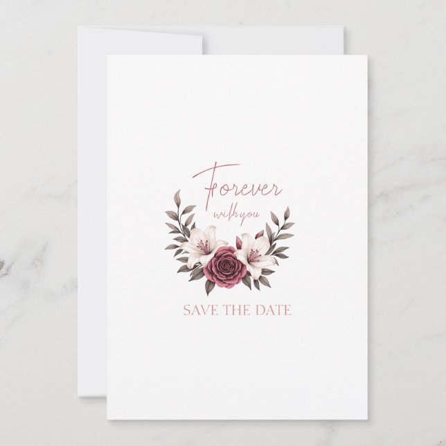 Invitation Invitatio Suite micro-Mariage Florale sophistiquée (Dos)