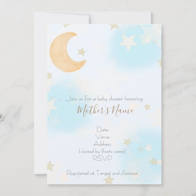 Invitation Invitatiom Baby shower spatial  (Devant)