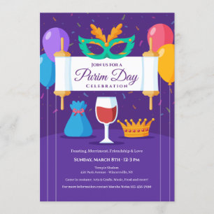 Invitation Invitation/Annonce de la célébration de Pourim