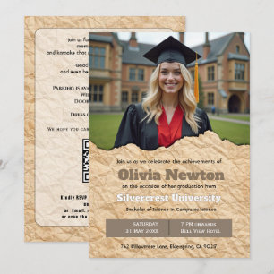 Invitation 🎓Invitation au bal de promo avec photo vintage et